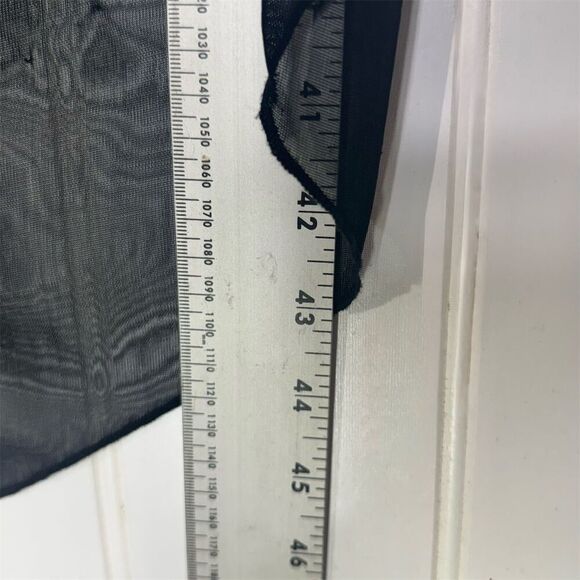 Vintage Y2K Up Front Black Ruched Mesh Slip Dress High Low Hem USA Size Large - Picture 6 of 10